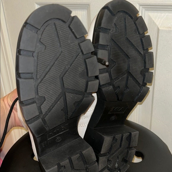 White Combat Boots Size 7.5 - Picture 7 of 8